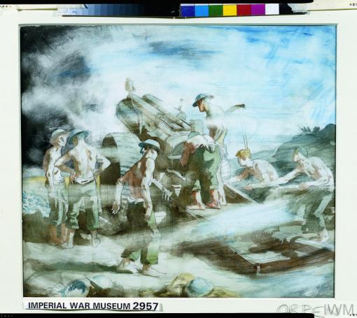 William Orpen - Howitzer in Action 1917